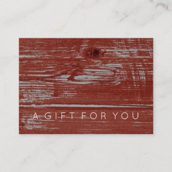 Simple Red Barn Wood | Rustic Gift Certificate by angela65 at Zazzle