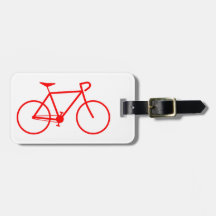 Simple Red Bicycle Silhouette