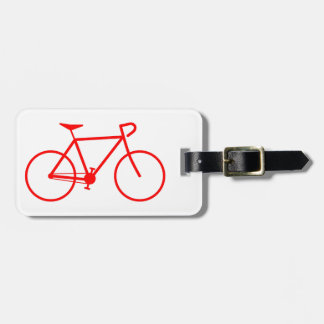 Simple Red Bicycle Silhouette Luggage Tag