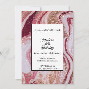 Simple Red Birthday Invitation