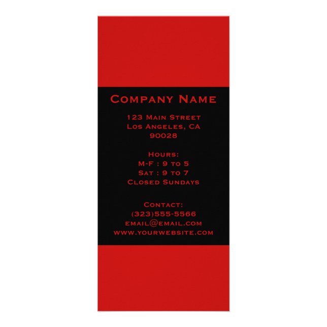 simple red black rack card (Front)