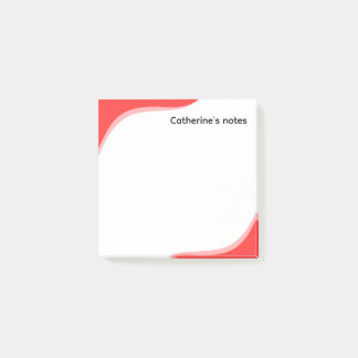 Simple red & black waves customizable post-it notes
