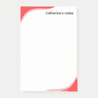 Simple red & black waves customizable post-it notes