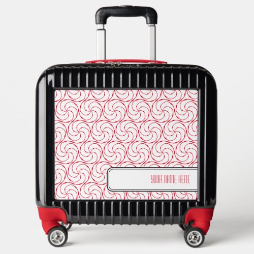 Simple Red Black  White Geometric Pattern Custom Luggage