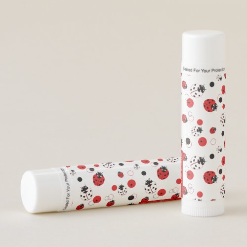 Simple Red Black  White Ladybug Pattern Lip Balm