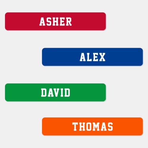 Simple Red Blue Green Orange Personalized Skinny Labels