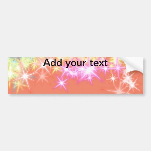 Simple red blue green sparkle stars add your text  bumper sticker