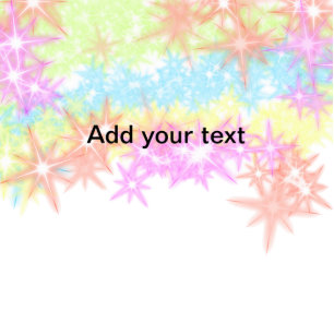 Simple red blue green sparkle stars add your text cutout
