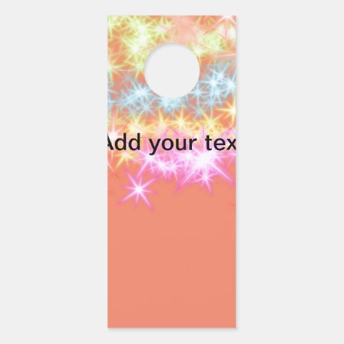 Simple red blue green sparkle stars add your text  door hanger