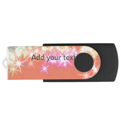 Simple red blue green sparkle stars add your text flash drive