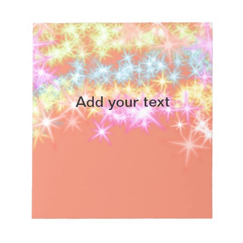 Simple red blue green sparkle stars add your text  notepad