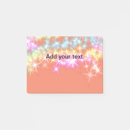 Simple red blue green sparkle stars add your text  post_it notes