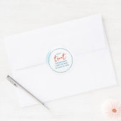 Simple Red Blue Whimsical Script Fun Treat  Classic Round Sticker (Envelope)