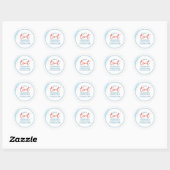 Simple Red Blue Whimsical Script Fun Treat  Classic Round Sticker (Sheet)