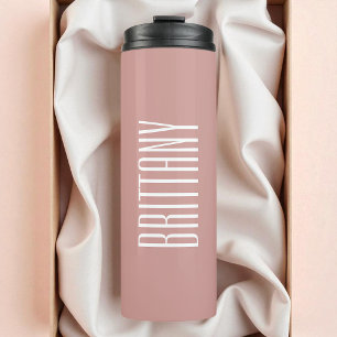 Simple Red Bridesmaid Personalized Name Minimal Thermal Tumbler