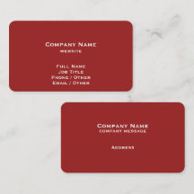 Simple Red Business Card