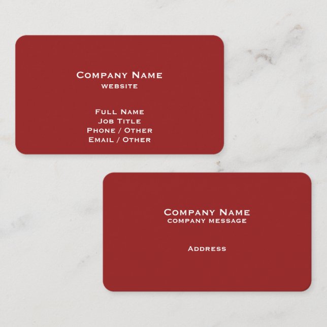 Simple Red Business Card (Front/Back)