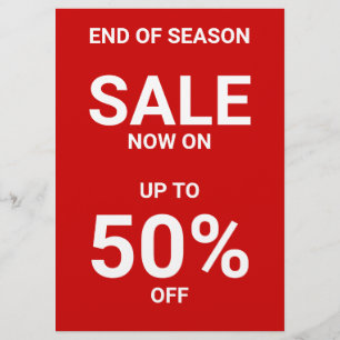Simple Red Business Logo QR Code Promotional Sale Flyer