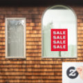 Simple Red Business Shop Sale Sign Window Decal | Zazzle