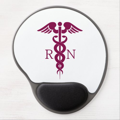 Simple Red Caduceus Nurse Medical Symbol Gel Mouse Pad