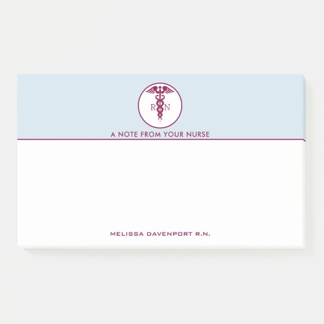 Simple Red Caduceus Nurse Medical Symbol Post-it Notes (Front)
