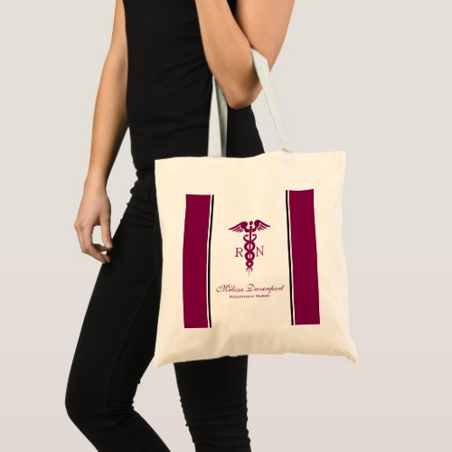 Simple Red Caduceus Nurse Medical Symbol Tote Bag