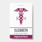 Simple Red Caduceus Registered Nurse RN Symbol