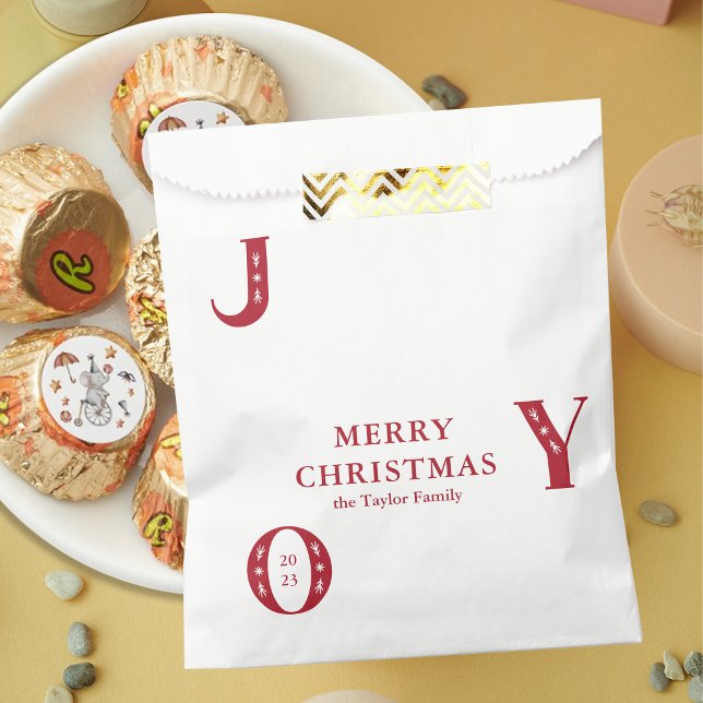 Simple Red Christmas JOY Holiday Party Gift Favor Bag (Simple Red Christmas JOY Holiday Party Gift Favor Bag)