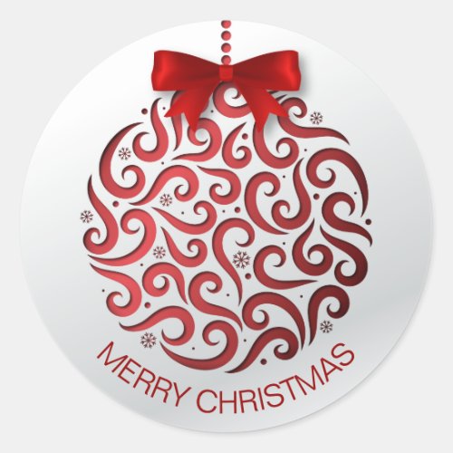 Simple Red Christmas Ornament Sticker