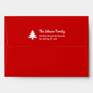 Simple Red Christmas Party Family Holiday Mailing Envelope