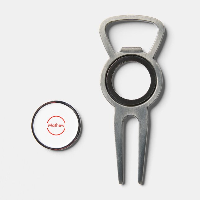 simple red circle add your name letter text divot tool (Front (Open))