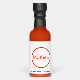 simple red circle add your name letter text hot sauces