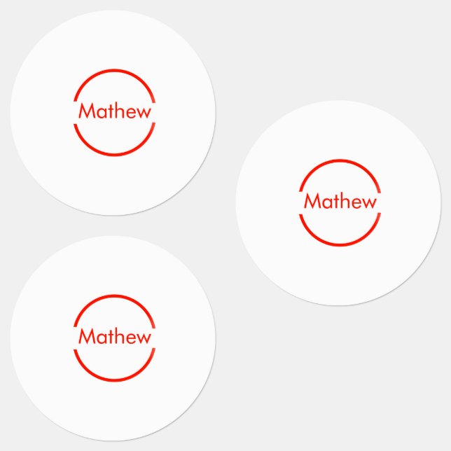 simple red circle add your name letter text labels (Group)