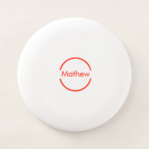 simple red circle add your name letter text Wham-O frisbee