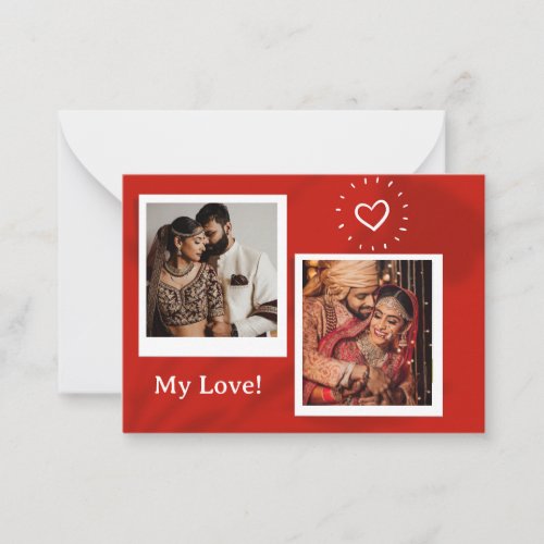 Simple Red Collage Greeting Card