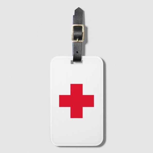 Simple Red Cross Medical Luggage Tag Zazzle