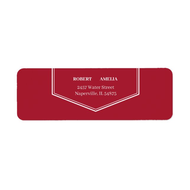Simple Red Custom Return Address Label (Front)
