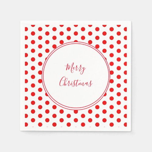 Simple Red Dots Christmas Party Paper Napkins