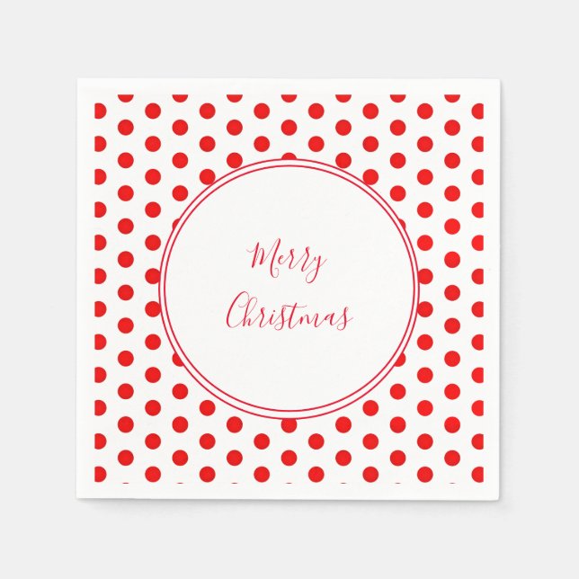 Simple Red Dots Christmas Party Paper Napkins (Front)
