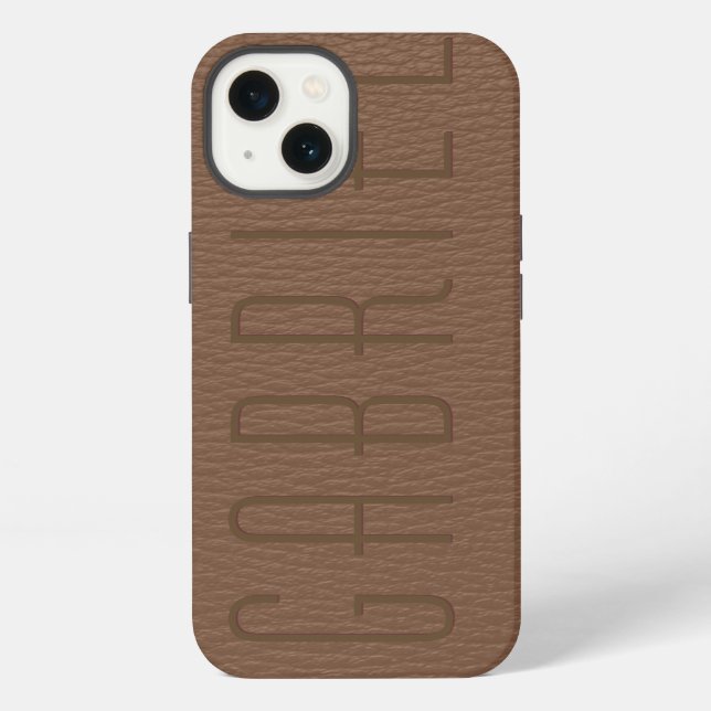 Simple Red Faux Leather Look  Iphone Case (Back)