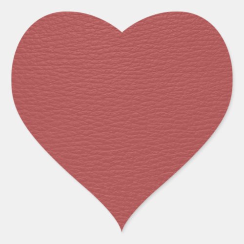 Simple Red Faux Leather Look Monogram Heart Sticker