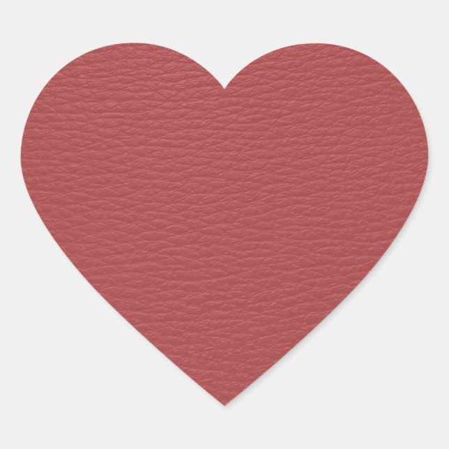 Simple Red Faux Leather Look Monogram Heart Sticker (Front)