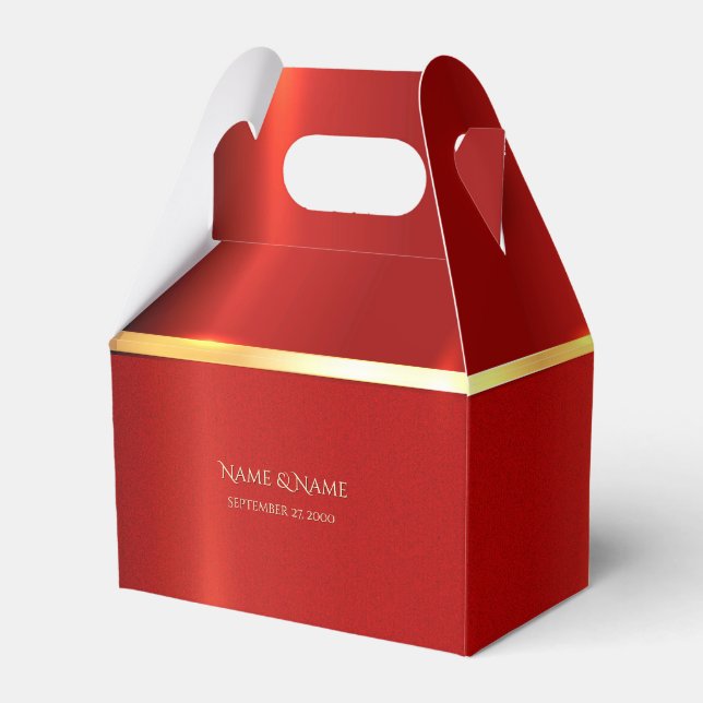 Simple Red Favor Box (Front Side)
