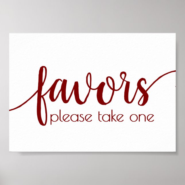 Simple Red Favors | Candy Apple Custom Party Event Poster (Front)