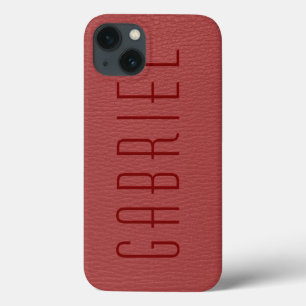 Simple Red Fox Leather Look iPhone 13 Case