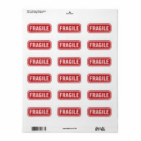 Simple Red Fragile Mailing Label