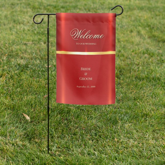 Simple Red Garden Flag (In SItu)