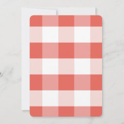 Simple Red Gingham Floral Wedding Invitation | Zazzle