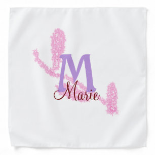 Simple red glitter monogram add your name letter c bandana