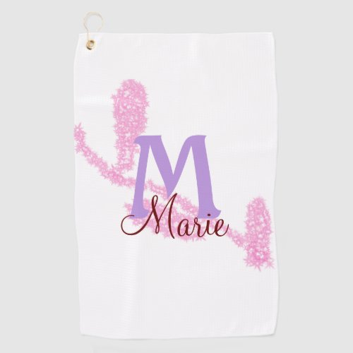 Simple red glitter monogram add your name letter c golf towel